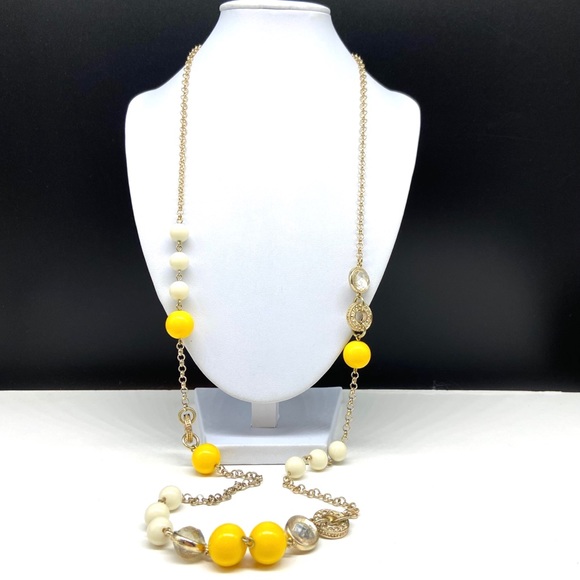 Banana Republic Jewelry - Banana Republic Yellow & White Beaded Necklace